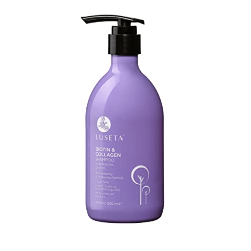 L LUSETA Luseta Biotin & Collagen Shampoo and Conditioner Set for Thinning Hair – Thickening & Strengthening with Argan Oil - Adds Volume, Shine & Manageability Sulfate Free, Paraben Free -16.9 fl oz (2 Pack)