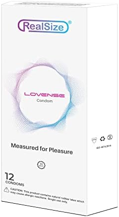 LOVENSE Ultra Thin Condoms Small for Men, Odorless and 100% Vegan Natural Rubber Latex Condoms Large Size Lubricated for Comfort and Smoothness, 12 Count (56mm)