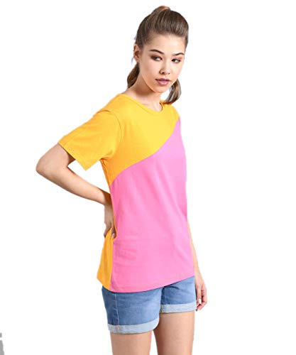 Image of KOTTY Women's Color Block Regular Fit T-Shirt
