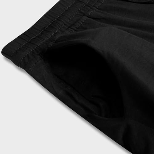 Asimoon Womens Exercise Pants Stretch Workout Pants Loose Comfy Wide Leg Sweatpants Ladies Pull On Yoga Pants With Pockets For Women Black-A thumb #3