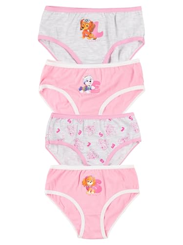 Pat' Patrouille Lot de 4 culottes pour fille, pour enfant, rose/gris, Rouge/gris, 110-116
