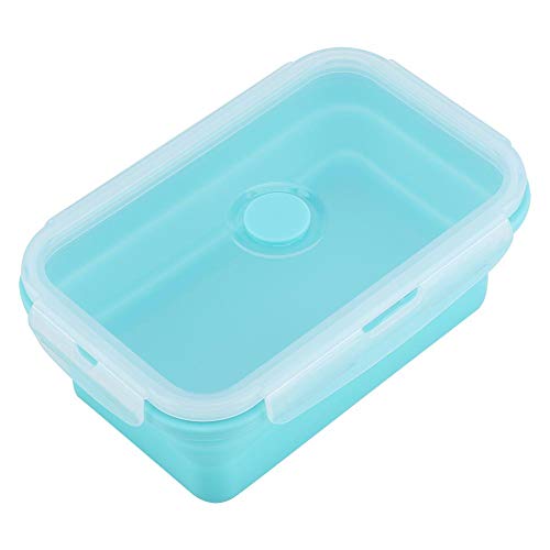 Fdit 4 Size Silicone Collapsible Portable Lunch Box Bowl Boxes Folding Food Container Lunchbox 350/500/800/1200ml(Green 1200ml)