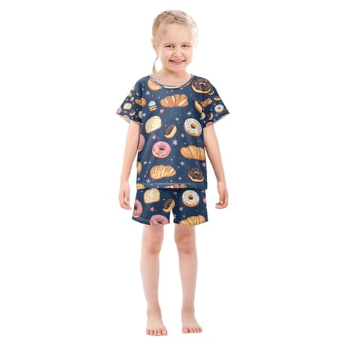 senya Delicious Bread Donut Summer Pajamas Set Short Cotton Sleepwear 2 Piece3