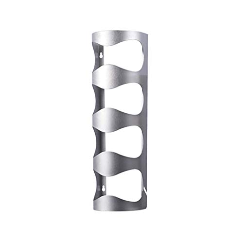 HAOZHAO 4 Bottles Creative Stainless Steel Wall Mounted Red Wine Holder Wine Bottle Storage Rack Storage Shelf Holders (Color : Silver)