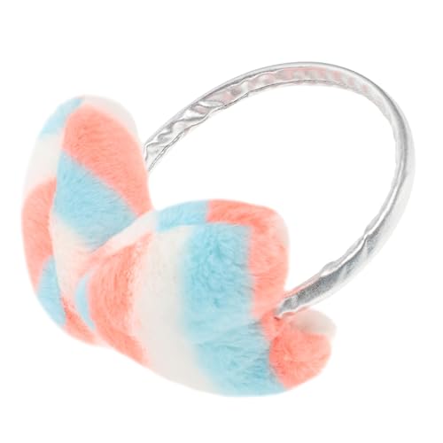 Colorful Love Heart Plush Earmuffs for Winter Soft Fur Ear Covers Windproof and Warm Ear Protection for Girls Cute Cartoon Design