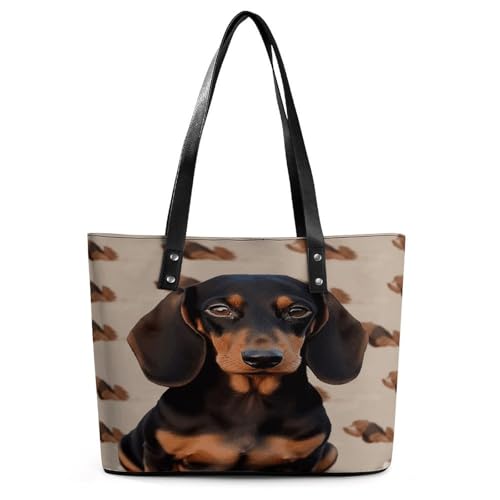 Sac cabas teckel en cuir cadeau idéal femme grand sac à bandoulière chic et original