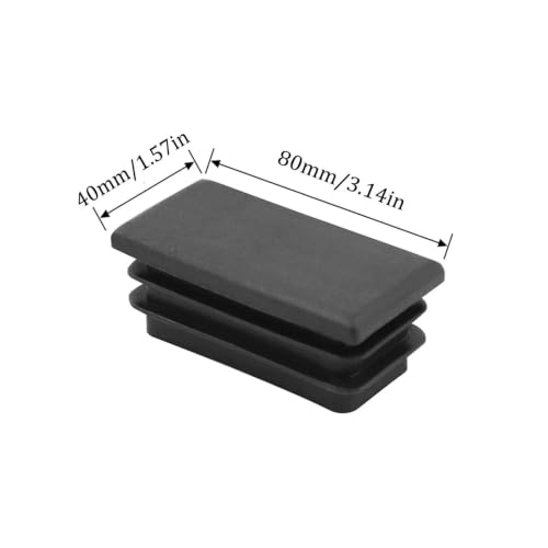 Tapas de extremo ciegas plástico rectangular de 40x80mm, tapones para patas de muebles 3