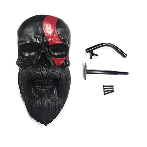 dyhngnfc Motorcycle Skull Helmet Holder, Resin Crafts Helmet Storage Rack, Wall Mount Hat Rack