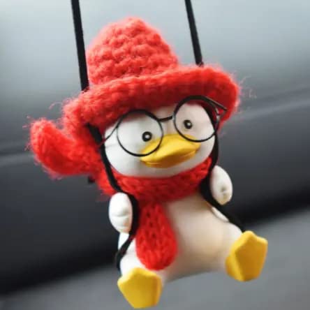 Auto Wonders Car Swing Duck Car Rearview Mirror Pendant Cute Car Interior Decoration Duck Hanging, Cool Car Hanging Accessories for Rear View Mirror (Style F)