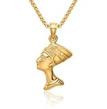 IceCarats 14K Solid Yellow Gold Queen Nefertiti Necklace Egyptian Goddess Pendant African Charm 26mm x 14mm Only