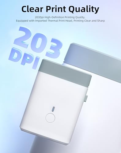 Image of Bluetooth Label Maker Machine with Tape - Mini Label Maker Simple Printing, Easy to Connect, 203DPI HD Printing, with Multiple Templates for Home Office Organization