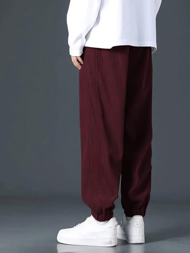 Image of GRECIILOOKS Men's Cotton Cargo Track Pants - Loose Fit Joggers for Men | Korean Style Travel & Lounge Wear with Pockets (Available in Plus Size)