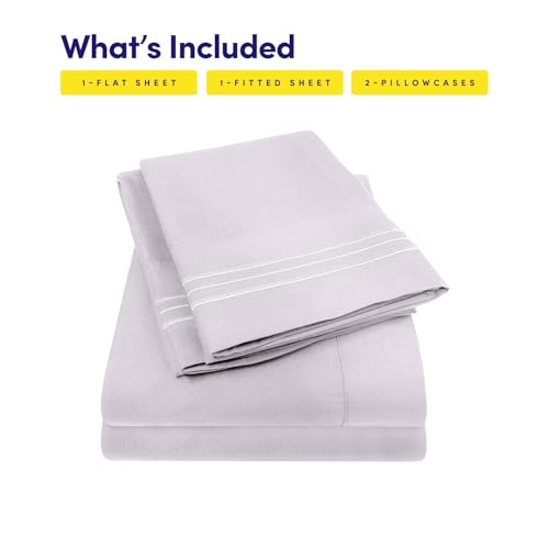 Image of 1500 Supreme Collection King Sheet Sets Lilac - Luxury Hotel Bed Sheets and Pillowcase Set for King Mattress - Extra Soft, Elastic Corner Straps, Deep Pocket Sheets, King Lilac