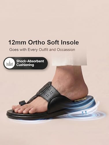 Image of Kolhapuri & Puneri Ethnic Chappal With Super Soft Cushioned Footbed|Ortho & Doctor Comfortable Lightweight Anti-Slip Sole Slipper|Traditional Stylish Ethnic Sandal for MenBB1069