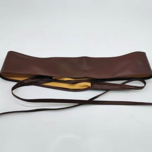 Four Seasons Corset Belt Ribbon Bow Tie Dress Women Wide Waist Brown2