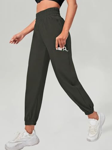 Image of LERIYA Fashion Women's Joggers - Soft High Waist Straight Fit Pants | Comfortable Polylyrca Trousers Travel