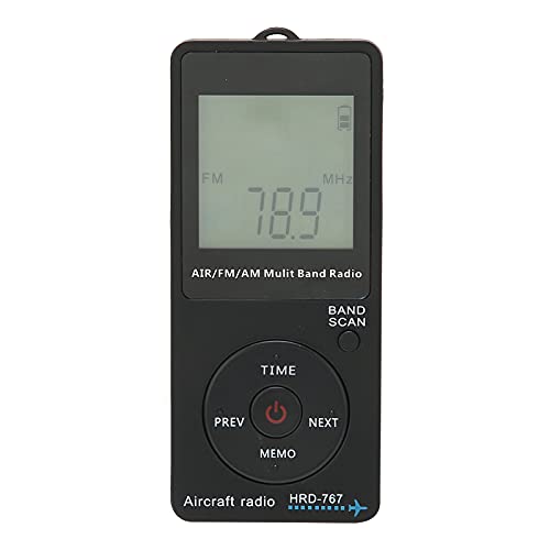 Amazon.co.jp: ポータブルラジオ、HRD‑767航空機バンドラジオLCD
