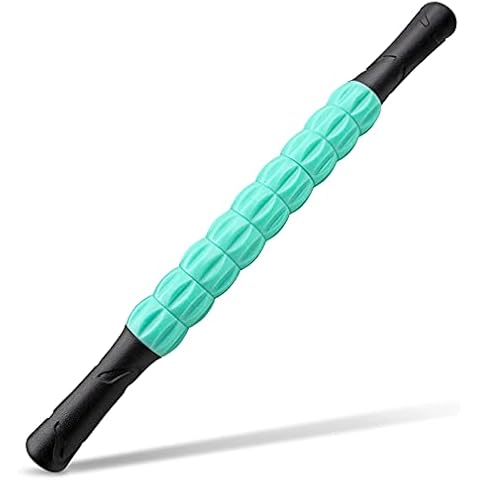 Adhafera Massage Stick Roller for Deep Tissue,with 360°Gear Muscle Roller Stick for Relief Pain,Massage,Sore and Cramping(Green) Cover