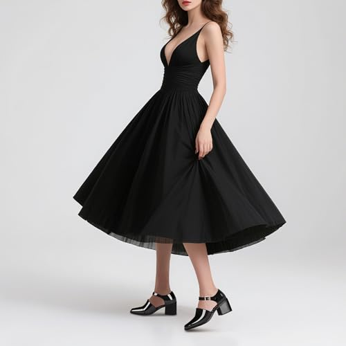 100FIXEO Women's Block High Heel Patent Leather Pumps Square Toe Buckle Strap Glossy Mary Jane Shoes4