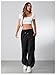 SOLY HUX Women's Cargo Sweatpants Wide Leg Baggy Parachute Pants Y2K High Waisted Track Pants Streetwear Black Striped S