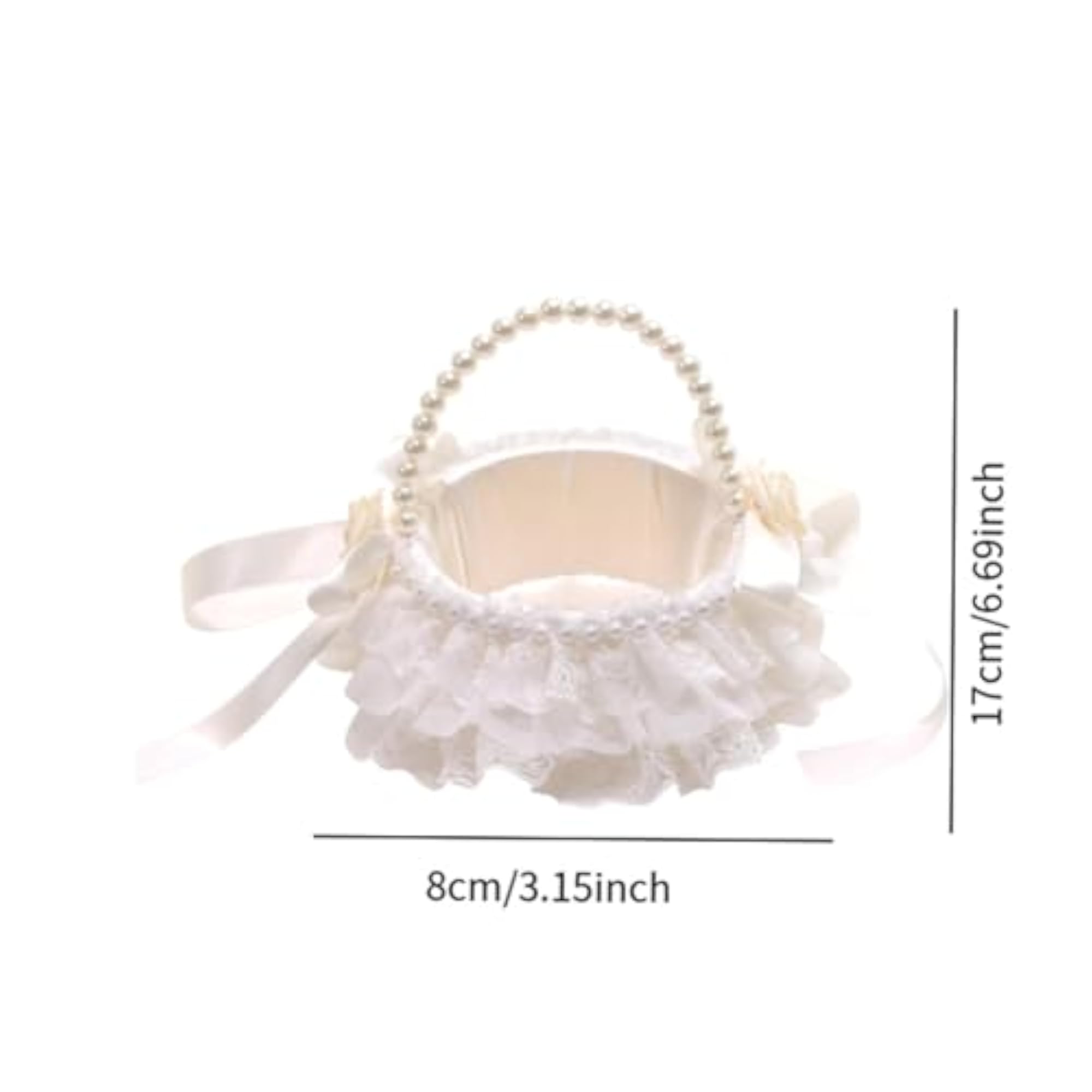 Lace Basket Handled Ornament Wedding Flower Basket
