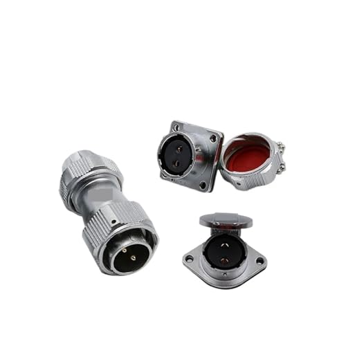 Conector aviación impermeable WY20 2 polos metálico miniatura 1