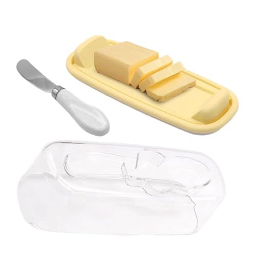 Mantequera para refrigerador, soporte para mantequilla, con bandeja de servir cortador transparente para refrigerador, granja, hogar, cocina, mantener la frescura