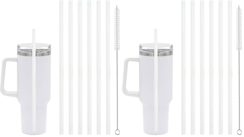 Image of 6 Pcs Replacement Straw for Stanley Adventure Quencher 40 oz 30 oz Cup Tumbler,Straws with Cleaning Brush for Stanley Accessories (Pack of 2)