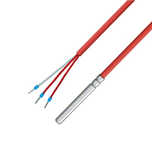 iOVEO 036HS01310 - PT100 - Sensor de temperatura de 3 conductores con cable de silicona hasta 200 °C, 10 metros
