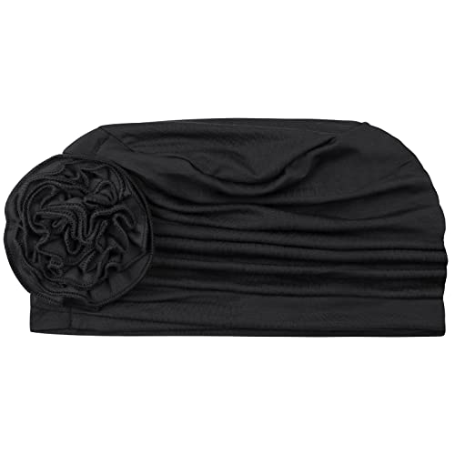 Chemo Headwear For Women Ruffled Head Coverings Black #TOP2