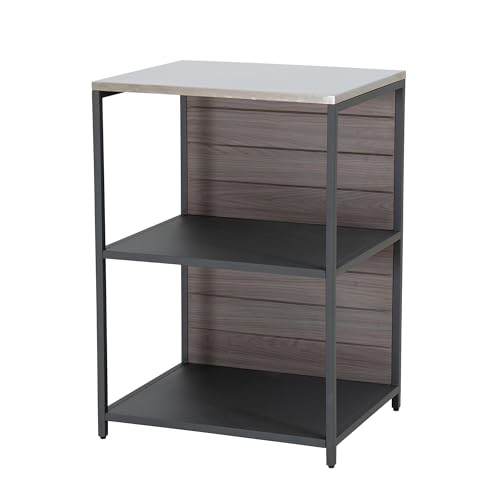 Sunjoy Three-Tier Open Storage Shelf Stainless Steel Stackable Shelf Organizer for Outdoor & Indoor Kitchen