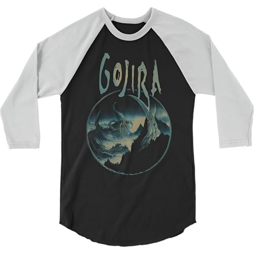 Gojira Men's Sea Creature Raglan T-Shirt Black | Officially Licensed Merchandise