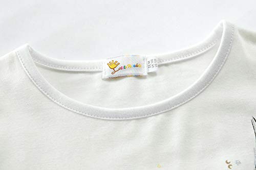 Toddler Baby Girl Short Sleeve Dinosaur T-Shirt Ruffle Sleeve Cotton Unicorn Tank Tops Tee2