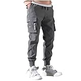 [X-cross] クロス フリースパンツ メンズ 大きいサイズ 裏起毛 部屋着 冬 アウトドア ジョガーパンツ カーゴ スリム あったか カーゴパンツ 防寒 防風 ゴルフ 通勤 通学 薄手 ポケット多い 韓国 ストリート 作業ズボン 裏ボア 暖かい パンツ ルームウェア 無地 キャンプ 起毛 カジュアル ドローコード サイドポケット ボトムス ズボン ロングパンツ (XL) グレー