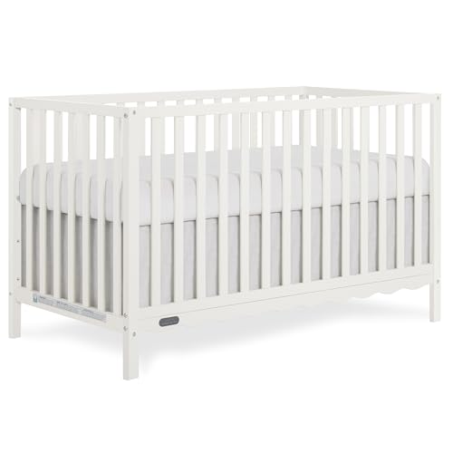 Image of Dream On Me Synergy Wave 5-in-1 Convertible Full Size Baby Crib, Cream