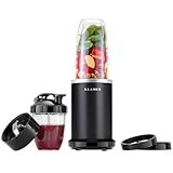 KLAMER Bullet Mixer 1000 Watt, Smoothie Maker, elektrischer Shake Mixer mit 2 Mixbehältern, 2 Klingen-Aufsätze und weiterem Zubehör