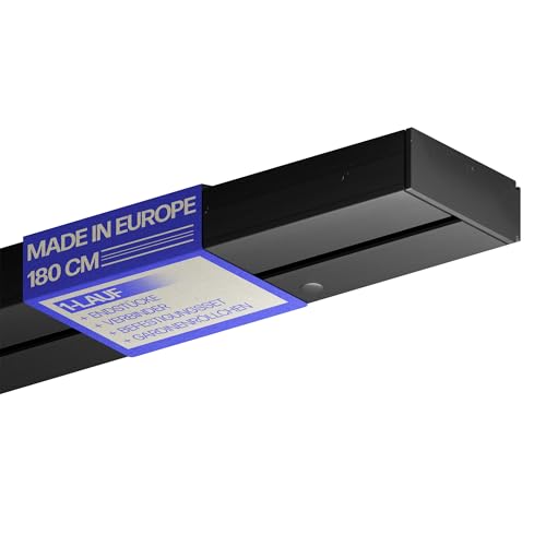 Bestlivings Gardinenschiene Schwarz (180cm / 1-läufig)...