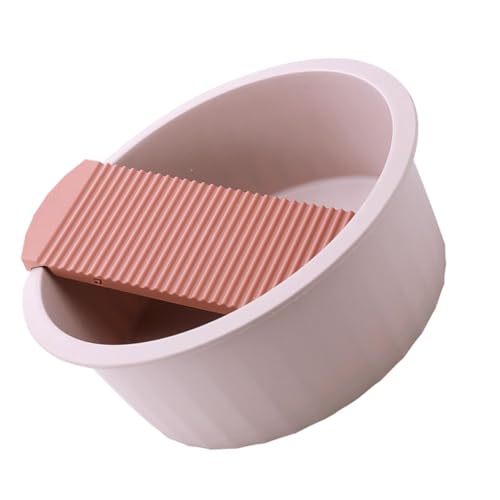 ROMISBABA 加厚ベビー洗面器 携帯用洗濯板付き 洗濯物手洗い用 用足洗い盆 キャンプ ピクニック 車載収納対応 多用途洗い桶