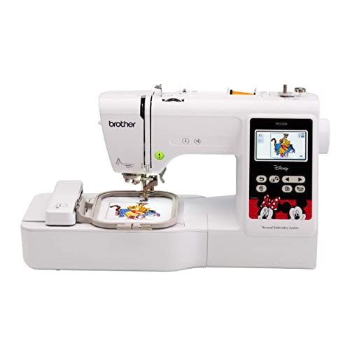 Brother Embroidery Machine With Built-In Disney Designs Bundle With Sewing Clips And Sewing Thread With Case (3 Items) #TOP1