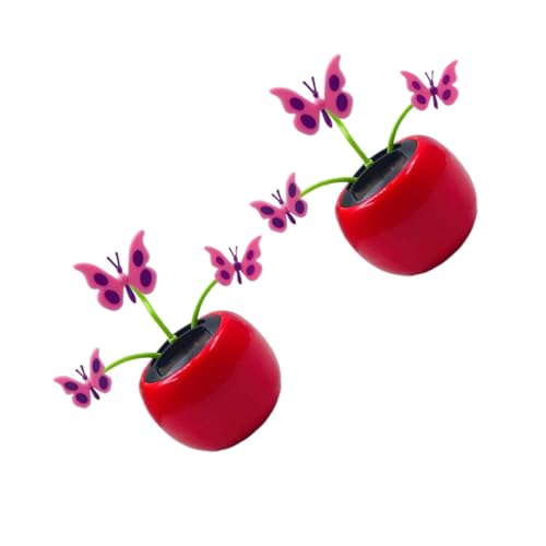 UKCOCO Lot De 2 Décorations De Voiture Solaires Pivotantes en Abs Accessoires Décoratifs Voiture Présent pour Amateurs D’Automobile