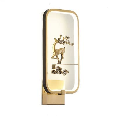 HXYSXHJUO Indoor Wall Lamp New Chinese Style Pure Copper Living Room Bedside Light Luxury Tv Background Staircase Sconce
