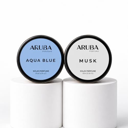 Image of Set of 2 Alcohol Free,Musk | Aqua Blue| Solid Perfumes | Wax Perfumes for Men & Women | Cologne | Strong & Lasting Fragrance | Gifting Pack for Him & Her