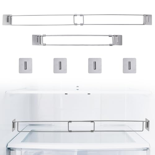 XIHIRCD 2 Stück RV Kühlschrankstangen, Kühlschrank-Aufbewahrungsstange RV-Kühlschrank-Regalstangen Haltestangen Wohnmobil Kühlschrank Zubehör zum Halten von Gegenstände Lebensmitteln und Getränken