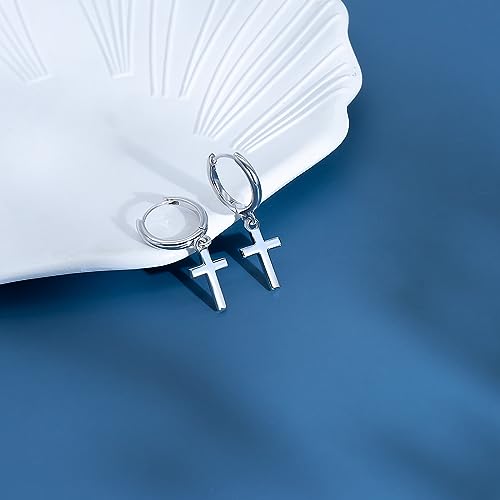 Silver Dangle Hoop Earrings for Women Girls Butterfly Cross Heart Spike Star Earrings Small Huggie Hoop Earrings Hypoallergenic Hoop Earrings Jewelry Gifts3