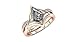 Black Rutilated Quartz Engagement Ring Set Kite Shaped Rutile Quartz Art Deco Wedding Ring Set (White Gold Plated Silver, 8)