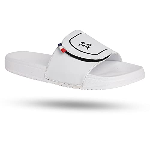 Image of PERY-PAO Mens Stylish Sliders Grey, Sky Blue, Black, White, peach, Neon Green, Olive Green Boys Slippers