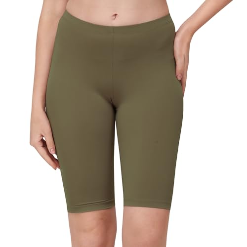 Image of SOIE Women's Mid Rise Soft Polyamide Spandex Knee Length Cycling Shorts