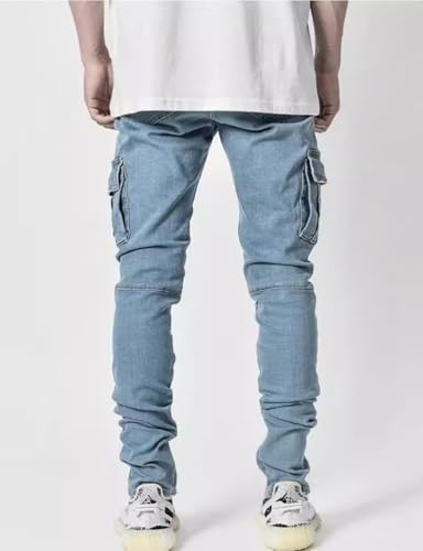 Mywinway Skinny Jeans for Men Spring Summer Ripped Stretchy Tapered Leg Slim Fit Distressed Fashion Biker Denim Pants4