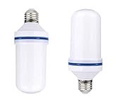 Ouxiinr LED Blue Flame Effect Light Bulb E26 Atmosphere Decoration Fire Flickering Simulation 108 pcs 2835 LED Beads Flame Bulb for Halloween/Christmas Decoration (2 Pack)