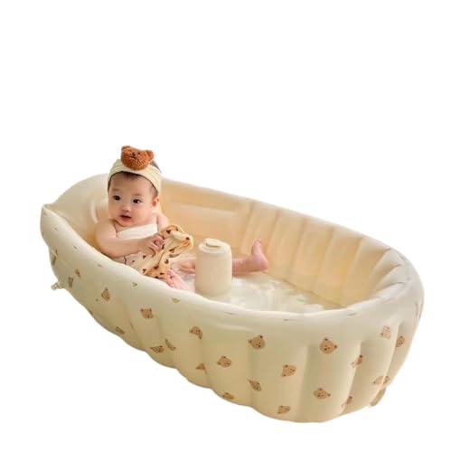 Ladfrol ベビーバスタブ ポータブル 自動プレス 折りたたみ式 子供用 エア式 スイミングプール 収納簡単 省スペース ベビーバス 軽量 家庭用 ベビー用品 滑り止め (F)